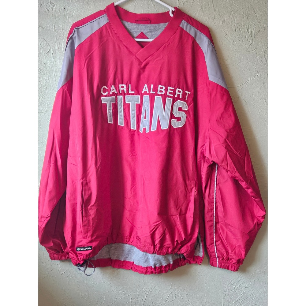 Holloway Carl Albert Titans Pullover Windbreaker Jacket Mens XL Red‎ Grey